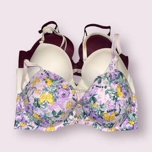 Bundle of 3 Victoria’s Secret Love Cloud Push-Up Bras - Size 36C - Gently Worn
